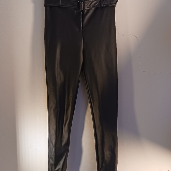 Vegan Leather Pants, BLACK, size M - Picture 3 of 3